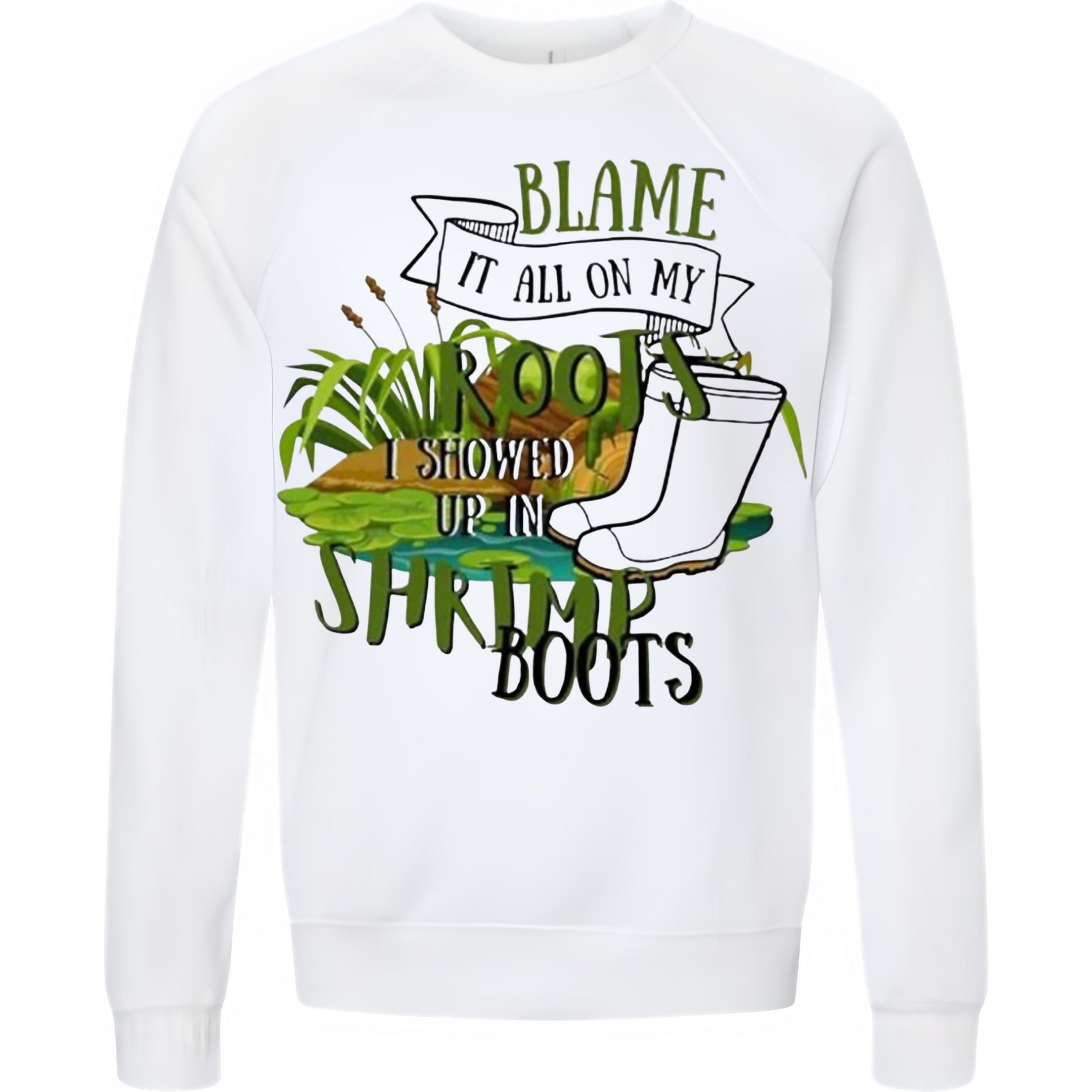 T-SHIRT | LONG SLEEVE | WHITE | SHOWED UP IN SHRIMP BOOTS SHARON'S SALTED LEMON